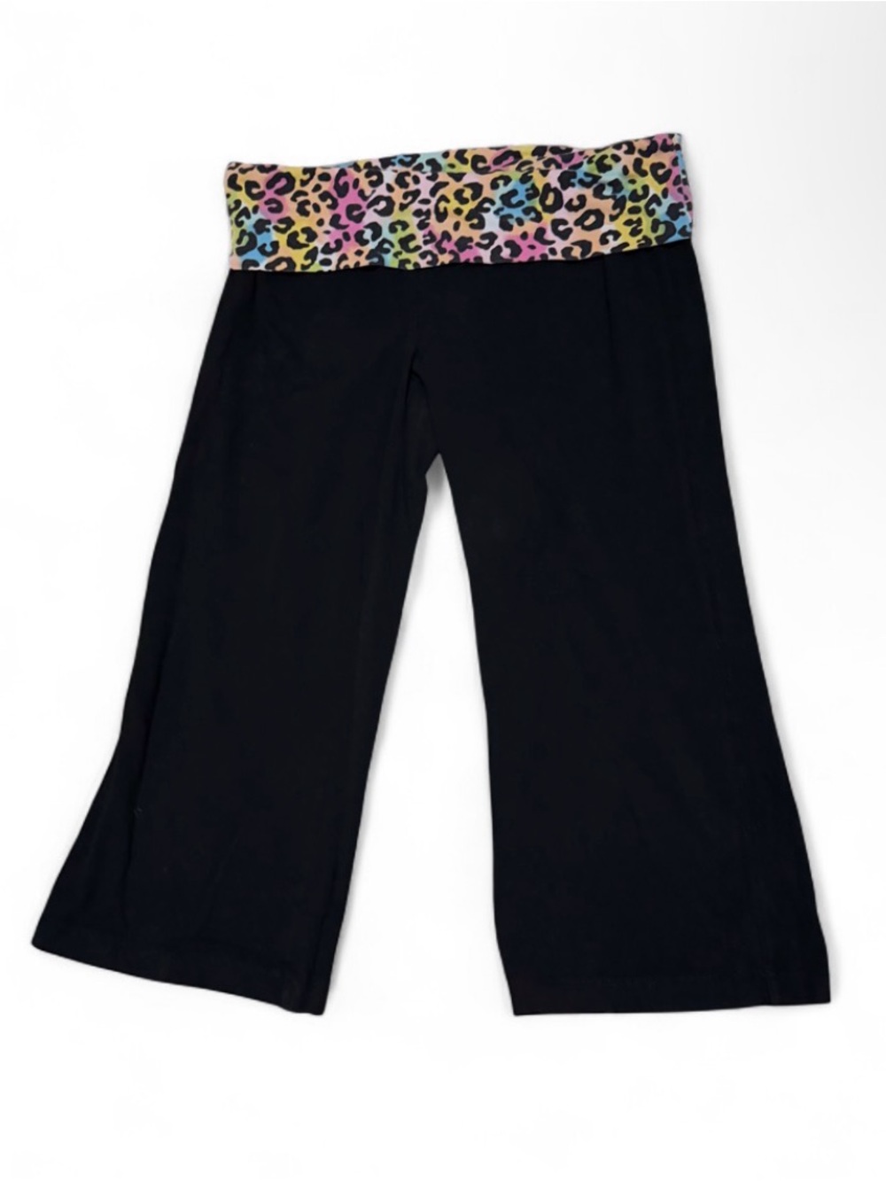 Vintage No Boundaries Foldover Neon Animal Print Capris